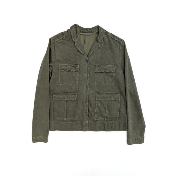 TRANSIT PAR SUCH Linen Blend Utility Army Jacket Made in Italy YOOX 3 L $370 - Picture 1 of 10